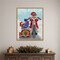 Christmas Mutts Christmas Chopper by Fab Funky 23-in. W x 28-in. H. Canvas Wall Art Print Framed